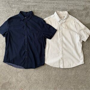 Goodfellow & Co Navy and White Casual Button Down Shirts